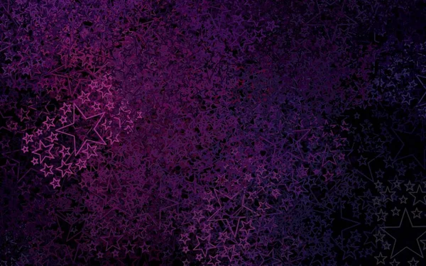 Mörk Rosa Vektor Textur Med Vackra Stjärnor Glitter Abstrakt Illustration — Stock vektor