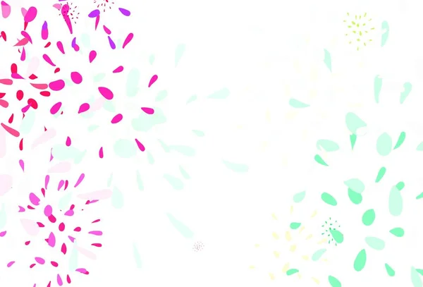 Светло Розовый Зеленый Векторный Фон Листьями Листья Элегантный Природный Узор — стоковый вектор