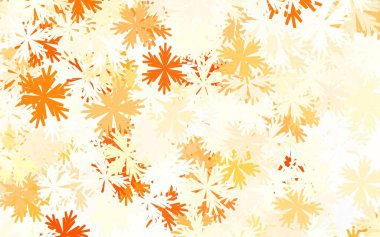 Açık Turuncu vektör desenli ve çiçekli. Çiçeklerle karalama tarzında renkli çizimler. Web ve broşürler için elle boyanmış tasarım.