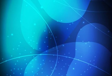 Koyu mavi, yeşil vektör dekoratif tasarım kabarcıklar ve çizgiler ile soyut tarzda. Renkli su damlaları olan modern soyut çizimler. Web siteniz için basit tasarım.