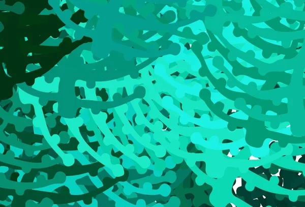 Hellgrüne Vektorvorlage Mit Chaotischen Formen Einfache Farbenfrohe Illustration Mit Abstrakten — Stockvektor