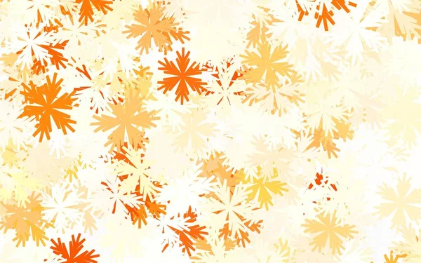 Jasnopomarańczowy Wektor Abstrakcyjny Wzór Kwiatami Kolorowa Ilustracja Stylu Doodle Kwiatami — Wektor stockowy