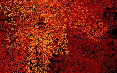 Gökyüzü yıldızlı koyu turuncu vektör şablonu. Yıldızlı modern geometrik soyut çizim. Astronomi web siteleri için desen.