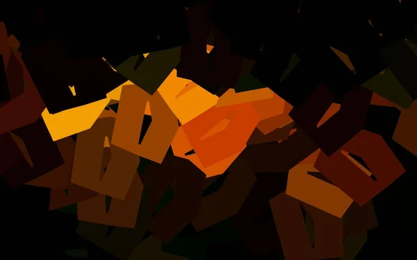 ダークグリーン 六角形の黄色のベクトル背景 六角形で抽象的なイラストを光る 壁紙の質感のためのパターン — ストックベクタ