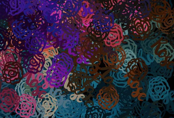 Fond Vectoriel Multicolore Foncé Avec Des Formes Memphis Formes Chaotiques — Image vectorielle