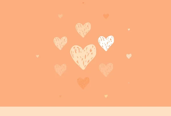 Fond Vectoriel Orange Clair Avec Des Cœurs Doux Beaux Cœurs — Image vectorielle