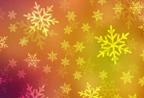 Светло Красная Желтая Векторная Компоновка Новогоднем Стиле Красочная Иллюстрация Рождественскими — стоковый вектор