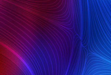 Koyu mavi, kırmızı vektör arkaplan ve düz çizgiler. Bulanık dekoratif tasarım basit bir şekilde çizgilerle. Reklam, kitapçıklar, broşürler için desen.