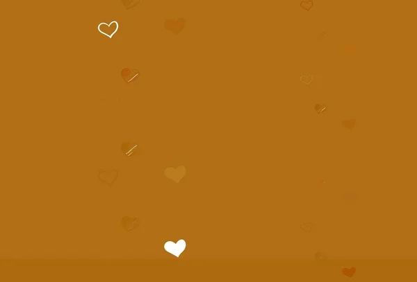 Світло Оранжевий Векторний Шаблон Каракульними Серцями Декоративний Дизайн Серцями Простому — стоковий вектор