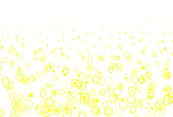 Светло Желтая Векторная Текстура Дисками Современная Абстрактная Иллюстрация Красочными Каплями — стоковый вектор