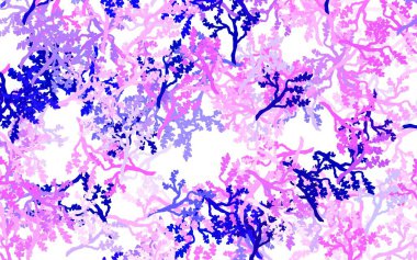 Açık mor vektör doğal arka plan yaprakları, dalları var. Beyaz arka planda gradyanı olan yapraklar ve dallar. İş tasarımınız için yepyeni bir tarz.