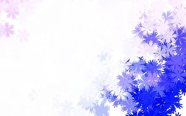 Hellrosa Blauer Vektor Doodle Hintergrund Mit Blumen Bunte Illustration Mit — Stockvektor