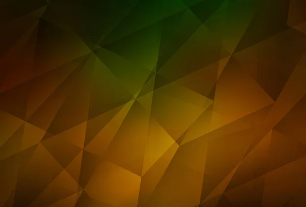 Verde Escuro Modelo Triângulos Gradiente Vetorial Amarelo Ilustração Geométrica Criativa — Vetor de Stock