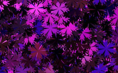 Koyu mor, pembe vektör soyut desenli çiçekler. Çiçeklerle karalama tarzında renkli çizimler. İşiniz için yepyeni bir tasarım..