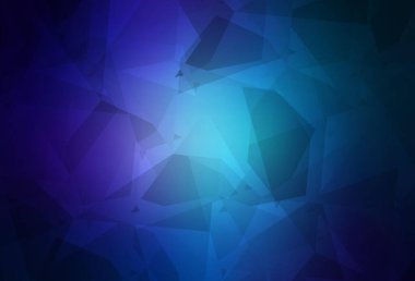 Çokgen şekilli koyu mavi vektör arkaplanı. Modern tarzda değişen renkli kaotik formlar. Bir cep telefonu için arka plan.