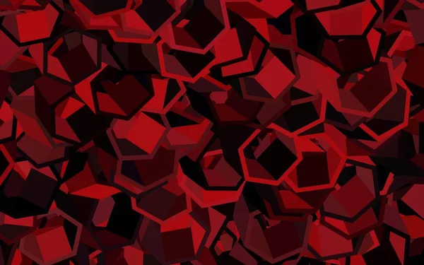 Rosa Oscuro Fondo Vector Rojo Con Hexágonos Fondo Desenfoque Con — Vector de stock