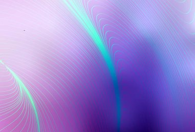 Açık Mor, eğri çizgili pembe vektör arkaplan. Kavisli çizgilerden oluşan parlak bir illüstrasyon. İş tasarımınız için şablon.