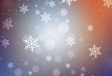 Açık mavi, Noel tarzında kırmızı vektör deseni. Renkli Noel şeyleri ile soyut gradyan çizimi. Okul ve dil bilgisi siteleri için desen.