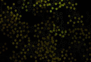 Koyu yeşil, sarı vektör arkaplan ve yapay zeka formları. Yapay zeka bağlantılarıyla basit bir şekilde renkli tasarım. Poster ve teknoloji sembolü.