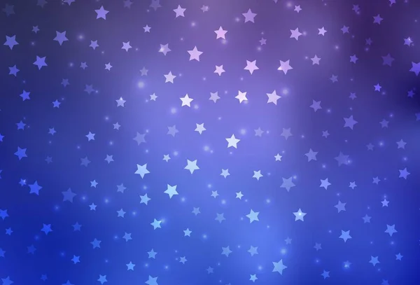 Luz Púrpura Vector Fondo Con Hermosos Copos Nieve Estrellas Ilustración — Archivo Imágenes Vectoriales