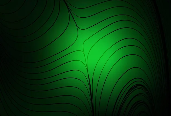 Modèle Vectoriel Vert Foncé Avec Des Lignes Rondes Une Illustration — Image vectorielle
