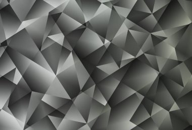 Açık Gri Vektör Çokgen arkaplanı. Üçgenli parlak renkli çizimler. Cep telefonunun arka planının şablonu.