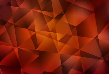 Koyu kırmızı, sarı vektör soyut çokgen desen. Üçgenlerden oluşan parlayan çokgen çizimler. Broşürünüz için yepyeni bir tasarım..