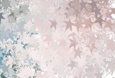 Açık Pembe, renkli yıldızlı yeşil vektör arkaplan. Bulanık dekoratif dizayn yıldızlı basit bir stilde. Kozmik arkaplanlar için şablon.