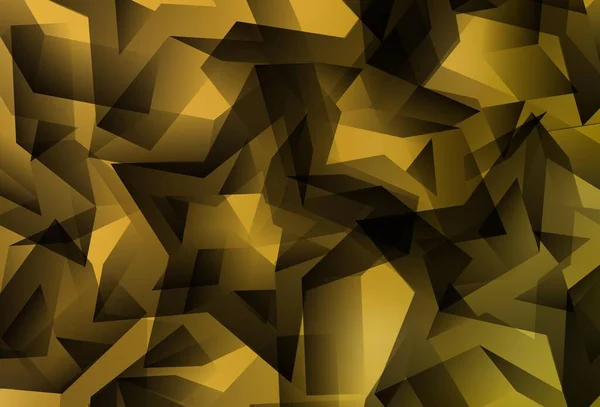 Dunkelgelber Vektor Low Poly Layout Polygonale Abstrakte Illustration Mit Farbverlauf — Stockvektor