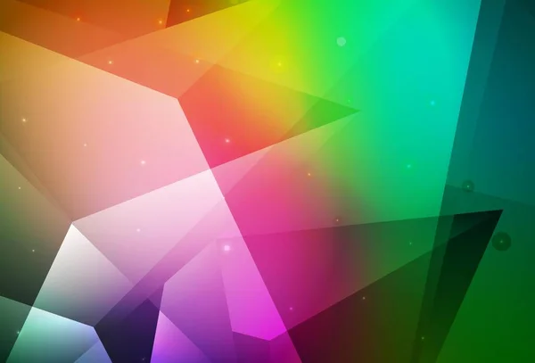 Тёмный Многоцветный Векторный Шаблон Кристаллами Треугольниками Абстрактная Градиентная Иллюстрация Треугольниками — стоковый вектор