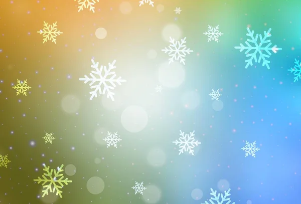 Světle Modrá Žlutá Vektorová Textura Narozeninovém Stylu Barevné Ilustrace Vánoční — Stockový vektor