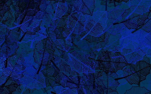 Bleu Foncé Vert Vecteur Doodle Toile Fond Avec Des Feuilles — Image vectorielle