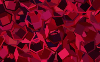 Renkli altıgenli koyu pembe vektör deseni. Renkli altıgenli bir resim seti. Duvar kağıtlarının dokusu için desen.