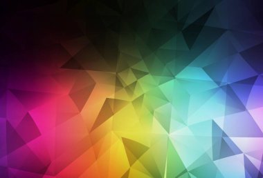 Karanlık Çokrenkli vektör düşük poli düzeni. Gradyanı olan üçgen geometrik örnek. Marka kitabınız için yeni şablon.