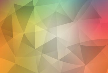 Açık yeşil, kırmızı vektör çokgen desen. Soyut ve üçgenli renkli çizimler. Web siteniz için çokgen tasarım.