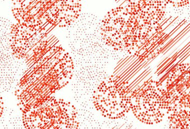 Lekeli hafif turuncu vektör arkaplanı. Parlak renkli soyut çemberlerin olduğu bir resim. Güzel web siteleri için desen.