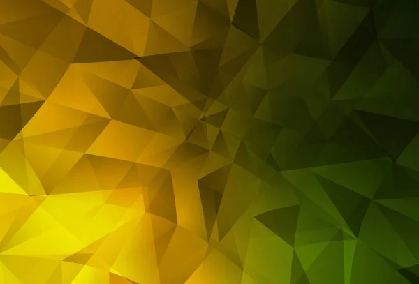 Темно Зеленый Желтый Вектор Полигональный Фон Многоугольная Абстрактная Иллюстрация Градиентом — стоковый вектор