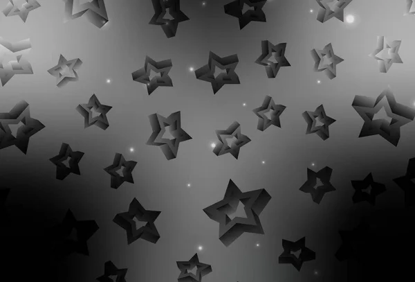 Patrón Vectorial Gris Claro Con Estrellas Navideñas Ilustración Decorativa Brillante — Vector de stock