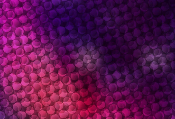 Dunkelrosa Vektorschablone Mit Kreisen Abstrakte Illustration Mit Farbigen Blasen Naturstil — Stockvektor