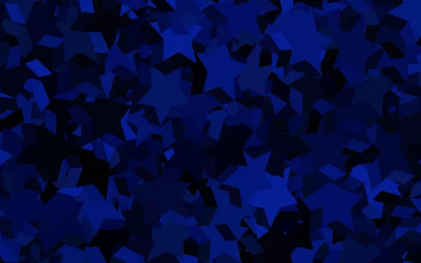 Padrão Vetorial Azul Escuro Com Estrelas Natal Ilustração Brilhante Decorativa — Vetor de Stock
