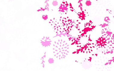 Açık pembe vektör zarif arkaplan çiçekli Sketchy karalama çiçekleri beyaz arkaplanda. İşiniz için yepyeni bir tasarım..