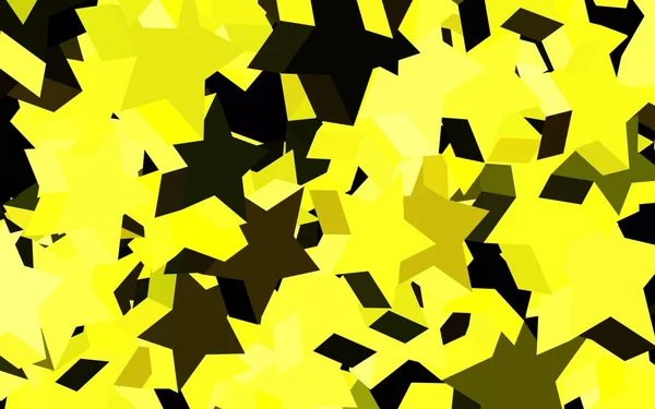 Plantilla Vectorial Amarillo Oscuro Con Estrellas Del Cielo Ilustración Decorativa — Vector de stock