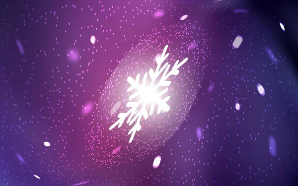 深紫色 粉色矢量背景 有圣诞雪花 雪带着渐变模糊的抽象背景 贵公司商业广告的新年设计 — 图库矢量图片