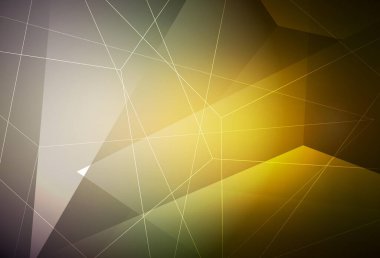 Koyu yeşil, sarı vektör arkaplan, çizgiler, üçgenler. Renkli üçgenlerin olduğu bir resim. İşiniz için en iyi akıllı tasarım.