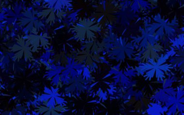 Koyu mavi, sarı vektör karalama arkaplanı çiçekli. Çiçekli yepyeni renkli bir illüstrasyon. Markan için şık bir model..