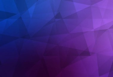 Açık Pembe, Mavi vektör soyut mozaik desen. Soyut ve üçgenli renkli çizimler. Pankartın için tamamen yeni bir şablon.