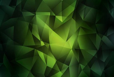 Koyu yeşil vektör üçgen arka plan. Zarif üçgenleri olan soyut çizimler. Broşürünüz için yepyeni bir tasarım..