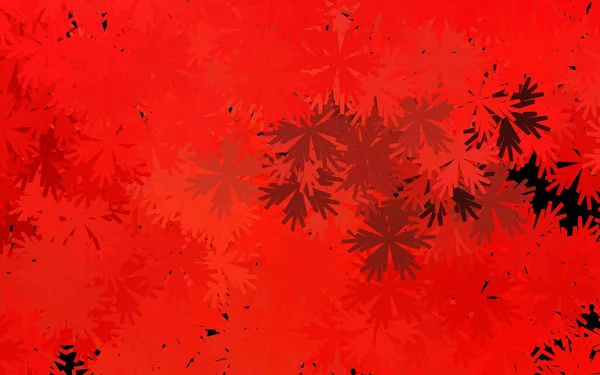 Fondo Garabato Vector Rojo Oscuro Con Flores Flores Estilo Natural — Vector de stock