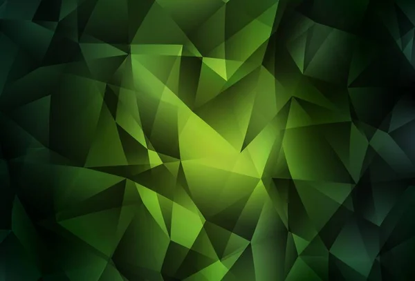 Donkergroene Vector Glanzende Driehoekige Achtergrond Glitter Abstracte Illustratie Met Een — Stockvector