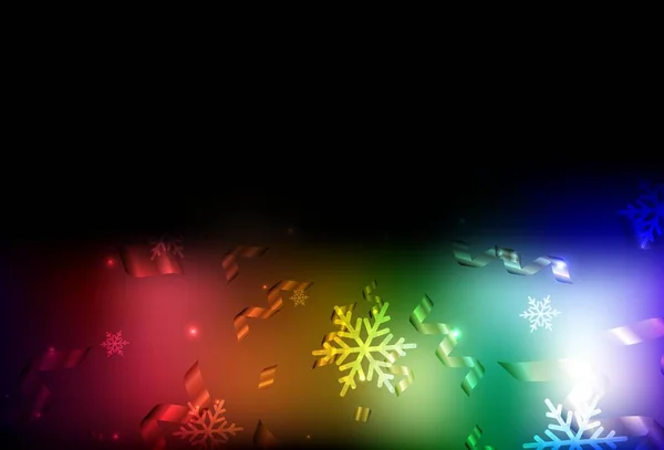 Темный Многоцветный Вектор Праздничном Стиле Красочная Иллюстрация Рождественскими Символами Знаками — стоковый вектор